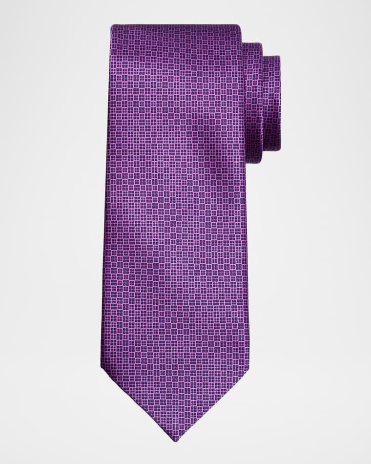 Men's Micro-Geometric Silk Tie by STEFANO RICCI