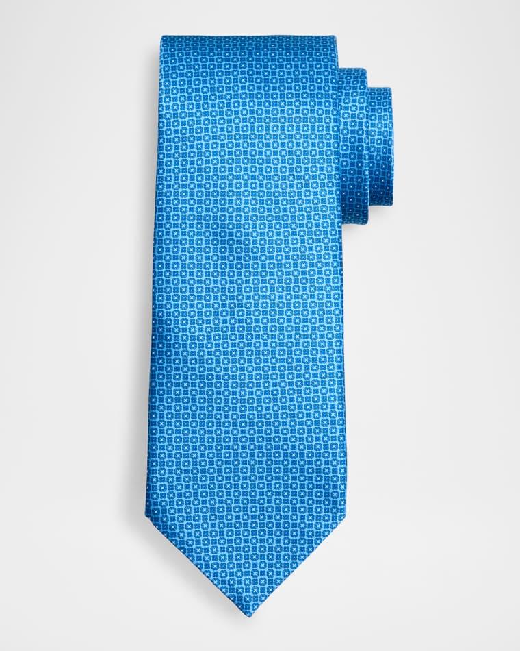 Men's Micro-Geometric Silk Tie by STEFANO RICCI