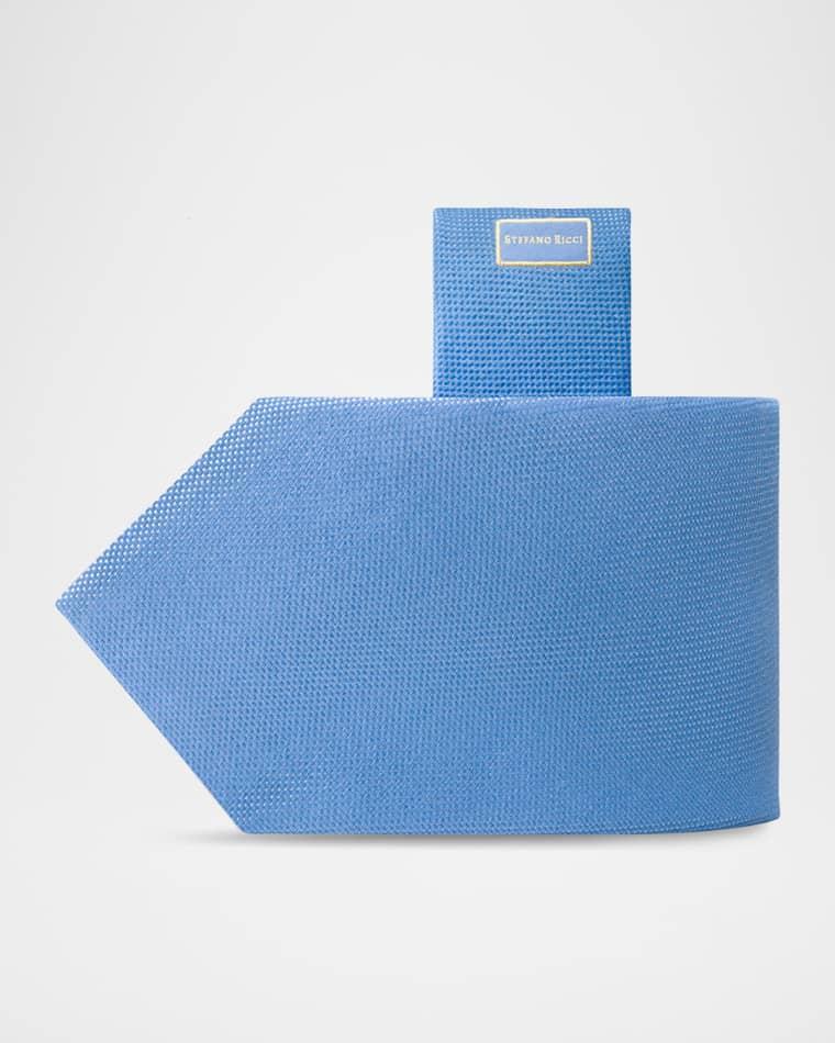 Men's Micro-Jacquard Wool and Silk Tie by STEFANO RICCI