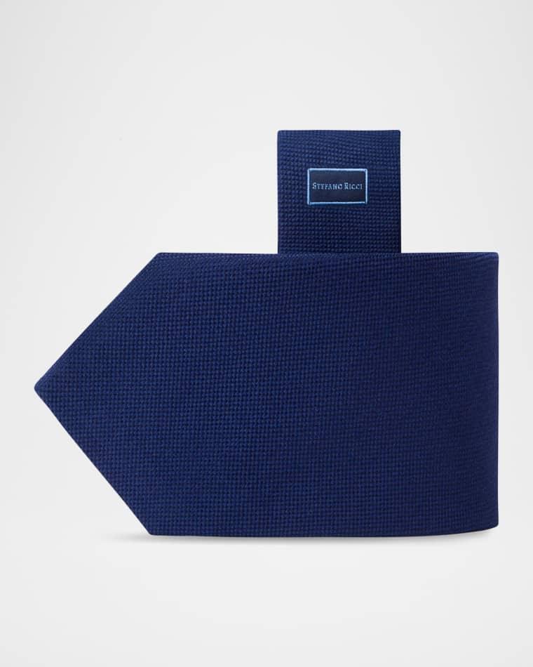 Men's Micro-Jacquard Wool and Silk Tie by STEFANO RICCI