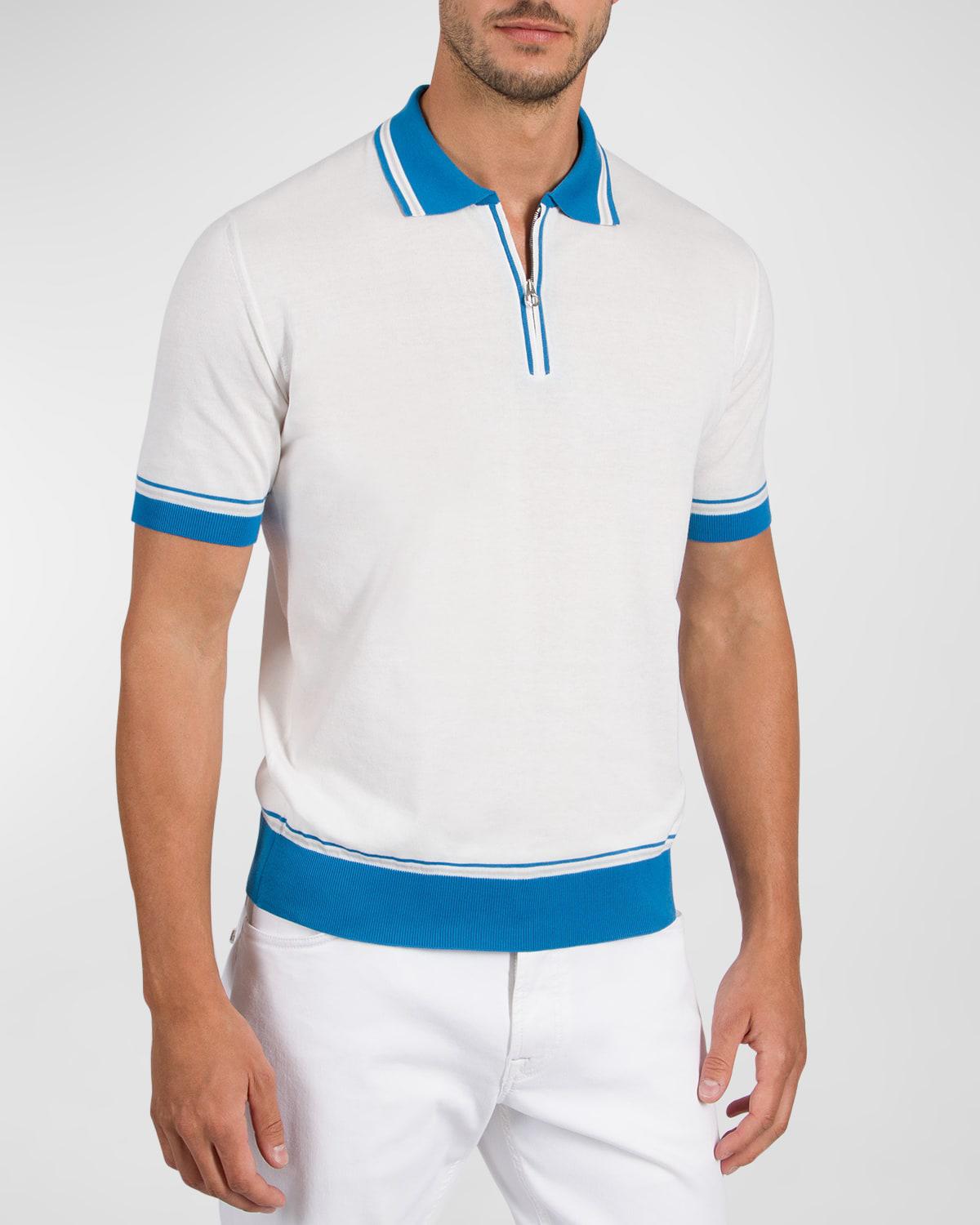 Men's Quarter-Zip Polo Sweater by STEFANO RICCI