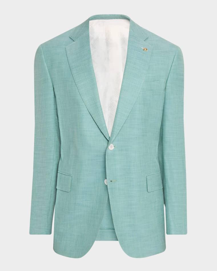 Men's Textured Cotton and Silk Single-Breasted Sport Coat by STEFANO RICCI