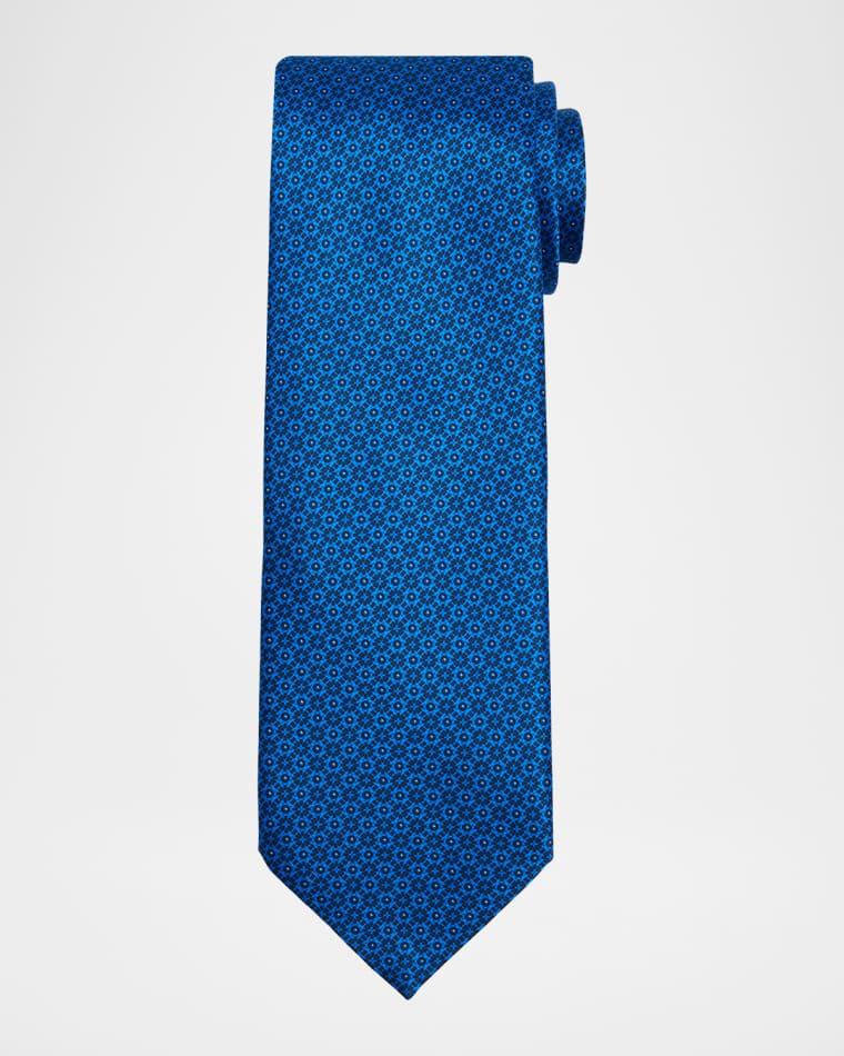 Men's Tonal Geometric Silk Tie by STEFANO RICCI