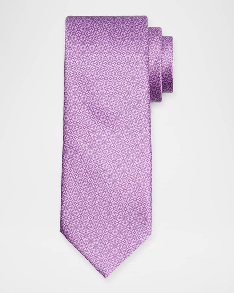 Men's Tonal Geometric Silk Tie by STEFANO RICCI