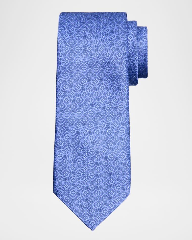 Men's Tonal Mosaic Link Silk Tie by STEFANO RICCI