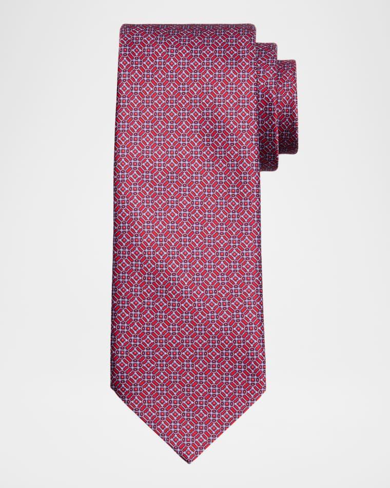 Men's Tonal Mosaic Link Silk Tie by STEFANO RICCI