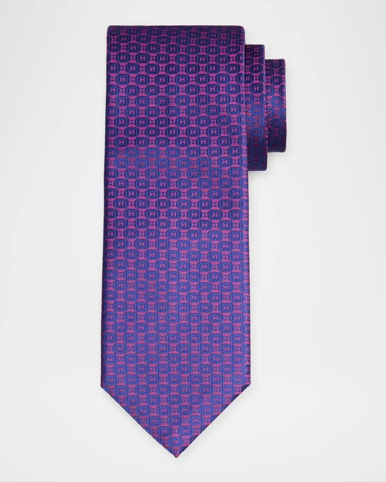 Men's Tonal Woven Oval Silk Tie by STEFANO RICCI