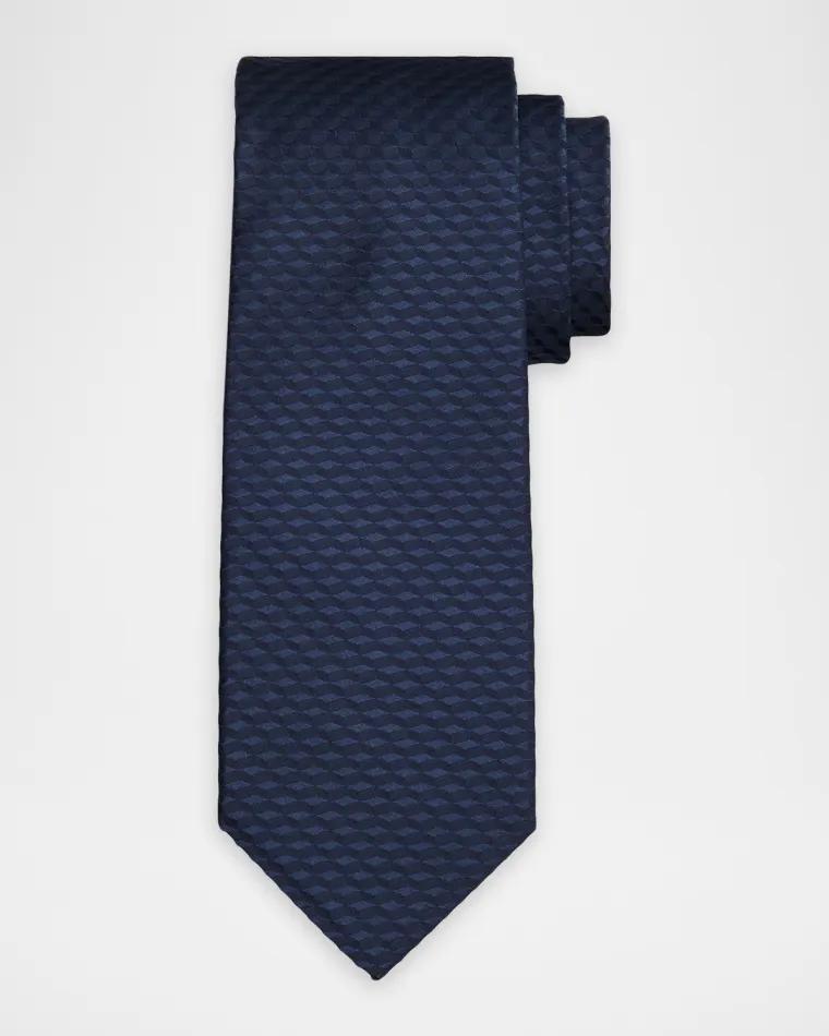 Men's Woven Geometric Silk Tie by STEFANO RICCI
