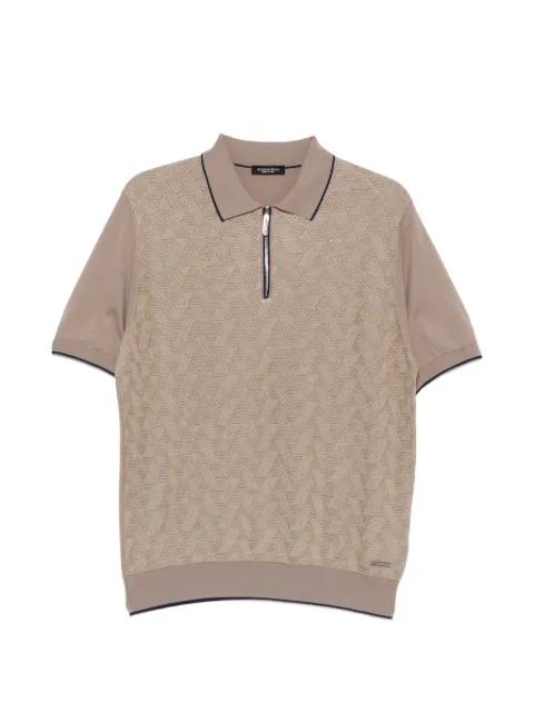 patterned zip-fastening polo shirt by STEFANO RICCI