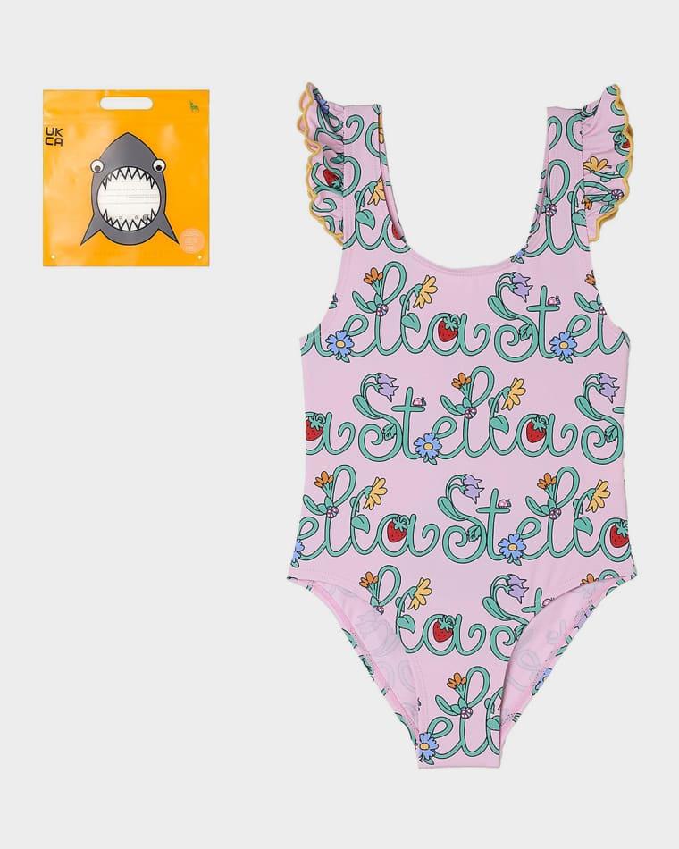 Girl's Stella Lettering One-Piece Swimsuit, Size 4-12 by STELLA