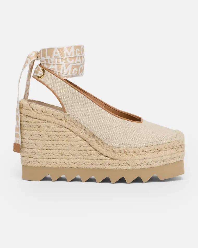 130mm Gaia Ankle-Tie Wedge Espadrilles by STELLA MCCARTNEY