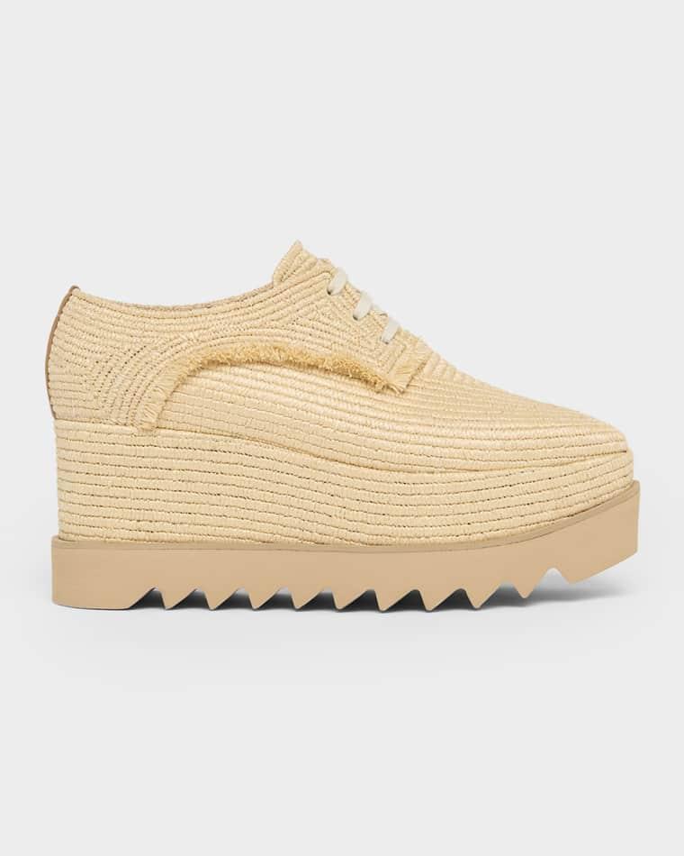 80mm Sneak-Elyse Raffia Platform Sneakers by STELLA MCCARTNEY