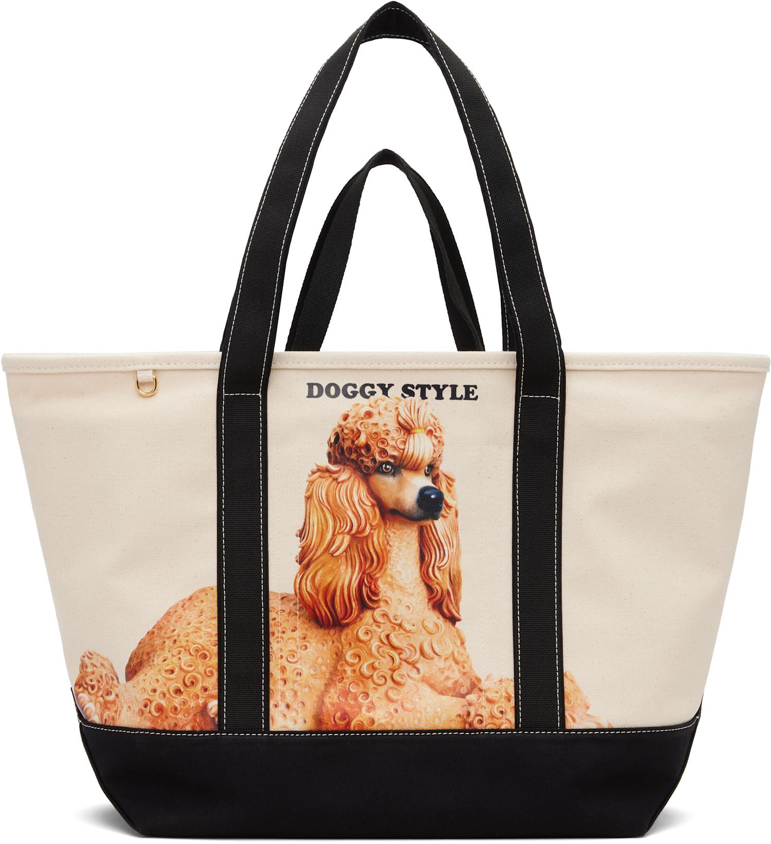 Beige & Black Jeff Koons Edition Large N/S Tote by STELLA MCCARTNEY