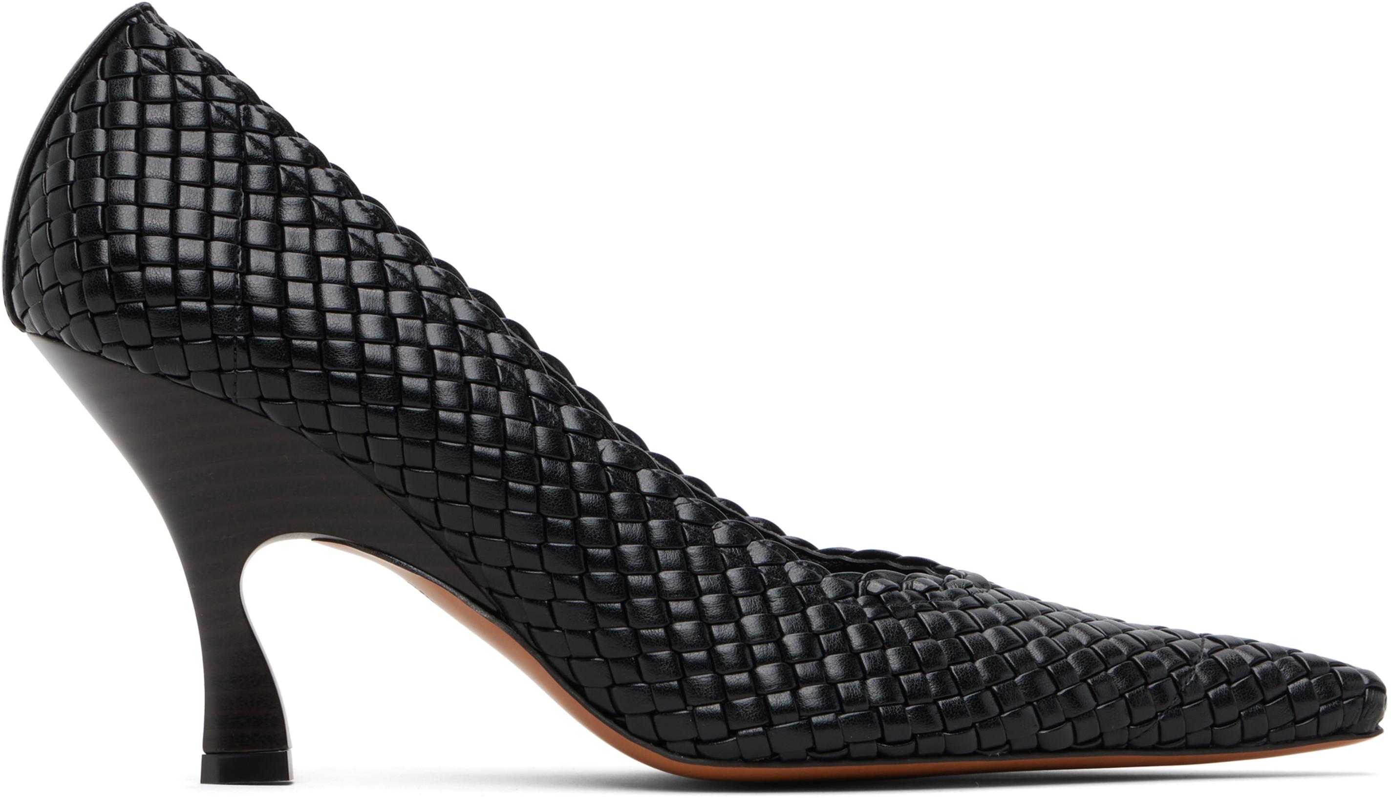 Black Elsa 90 Woven Heels by STELLA MCCARTNEY