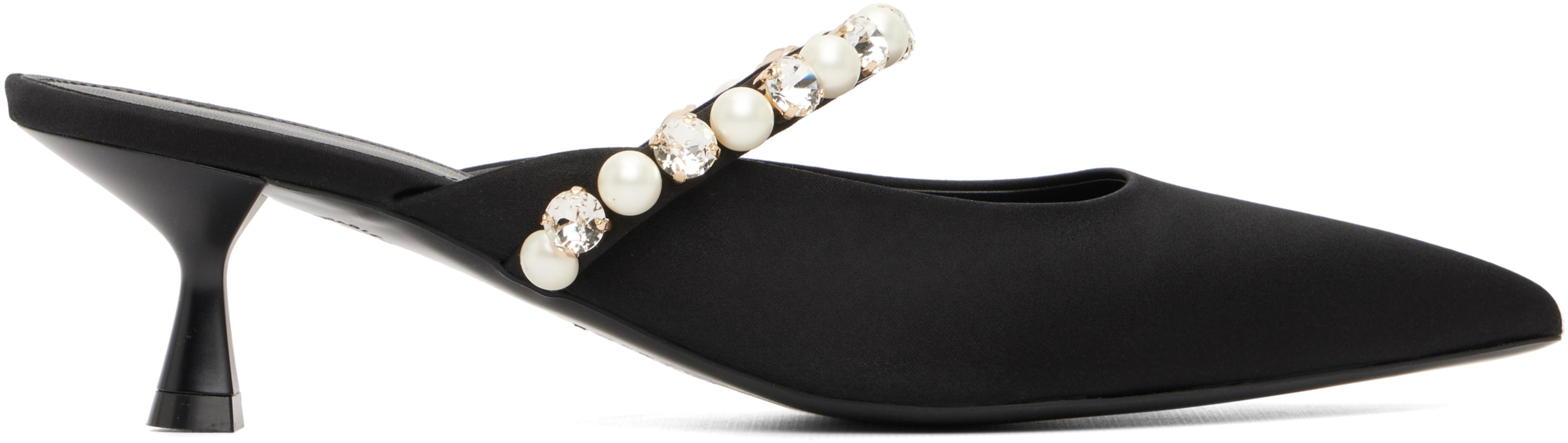 Black Elsa Pearl-Embellished Kitten Heels by STELLA MCCARTNEY