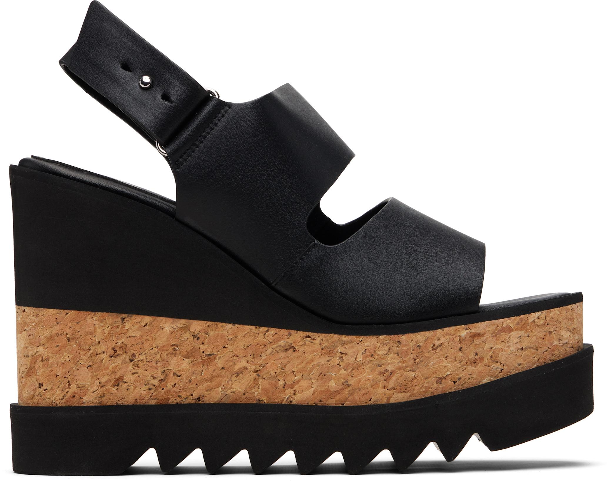 Black Elyse Alter Mat Platform Heeled Sandals by STELLA MCCARTNEY
