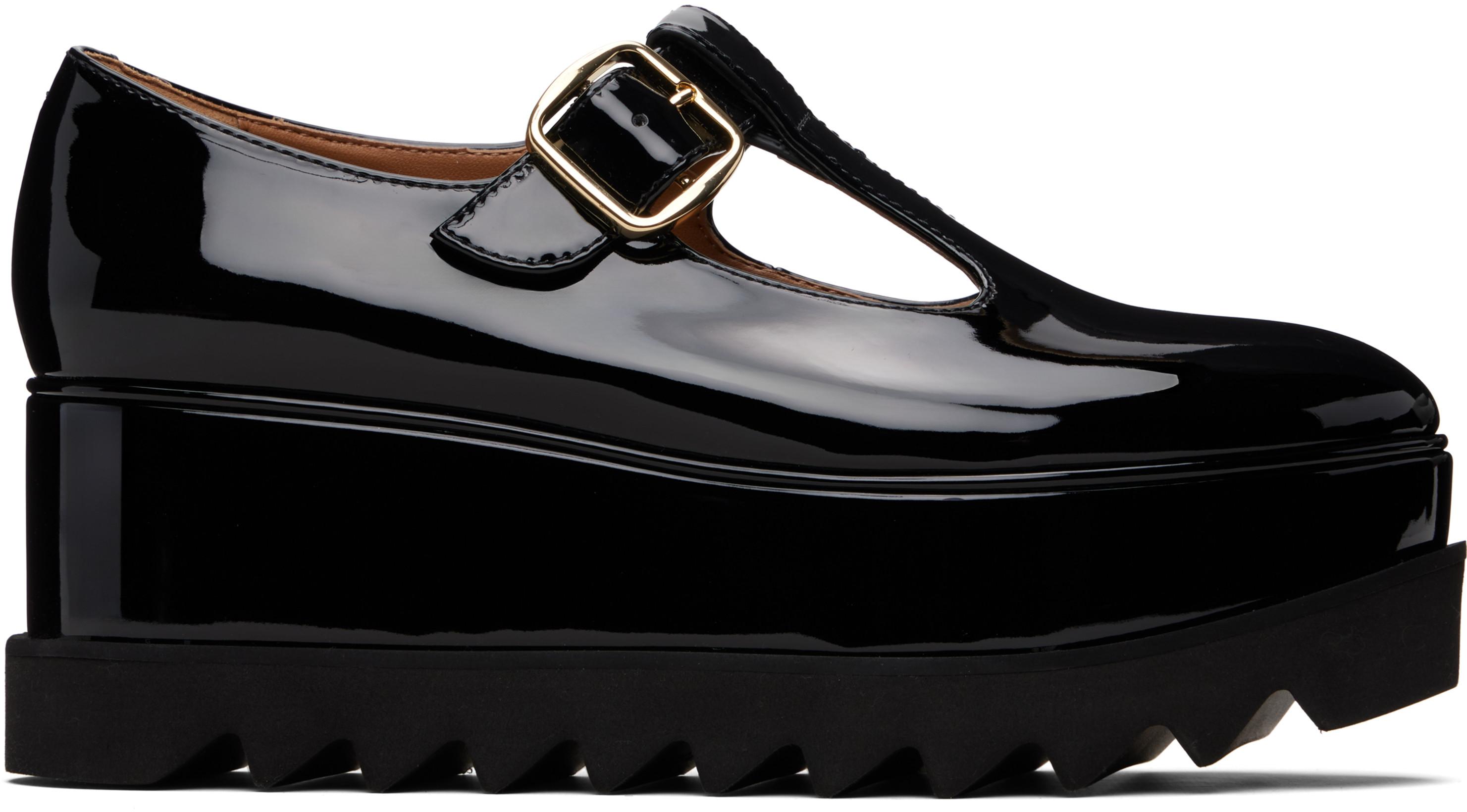 Black Elyse T-Bar Platform Mary Jane Derbys by STELLA MCCARTNEY