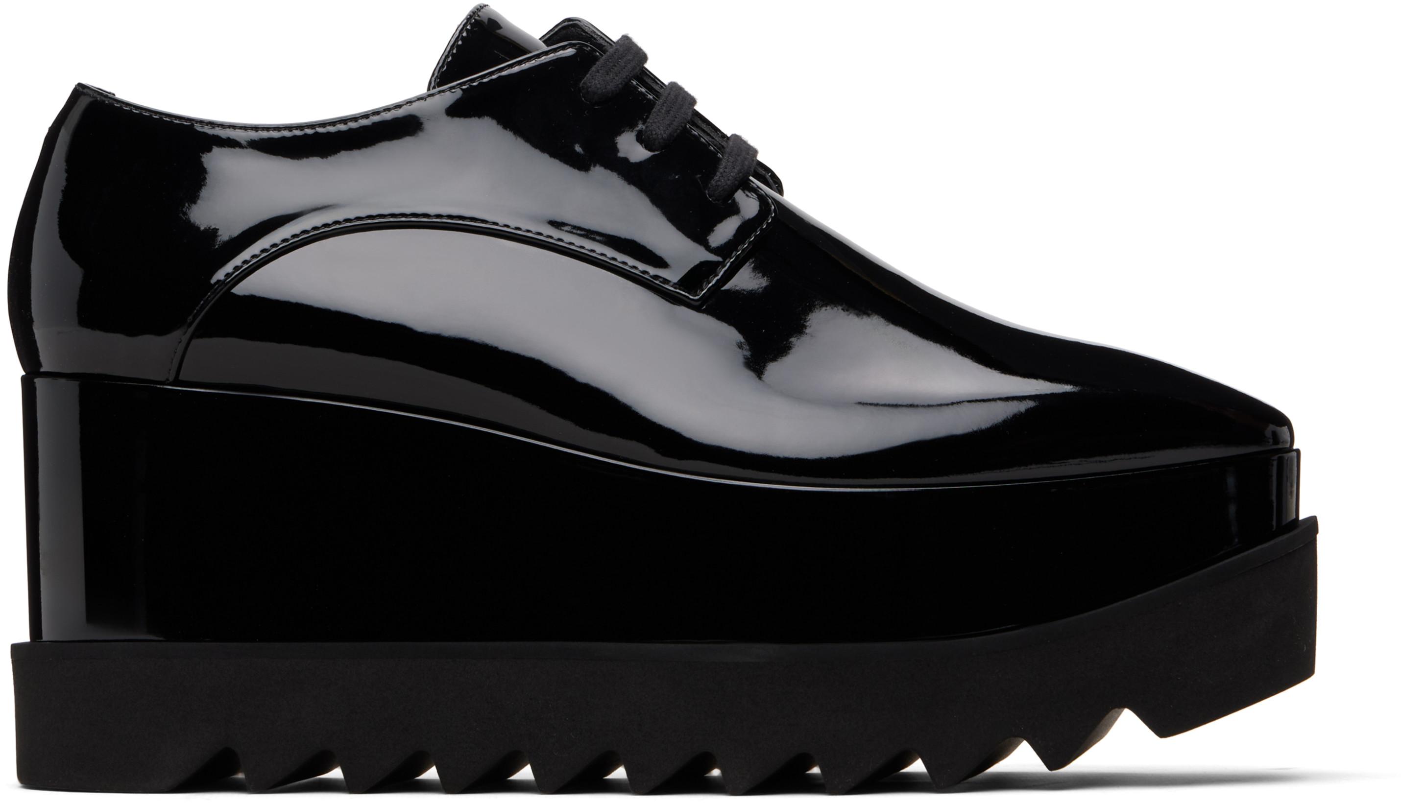 Black Limited Edition Elyse Monochrome Platform Derbys by STELLA MCCARTNEY
