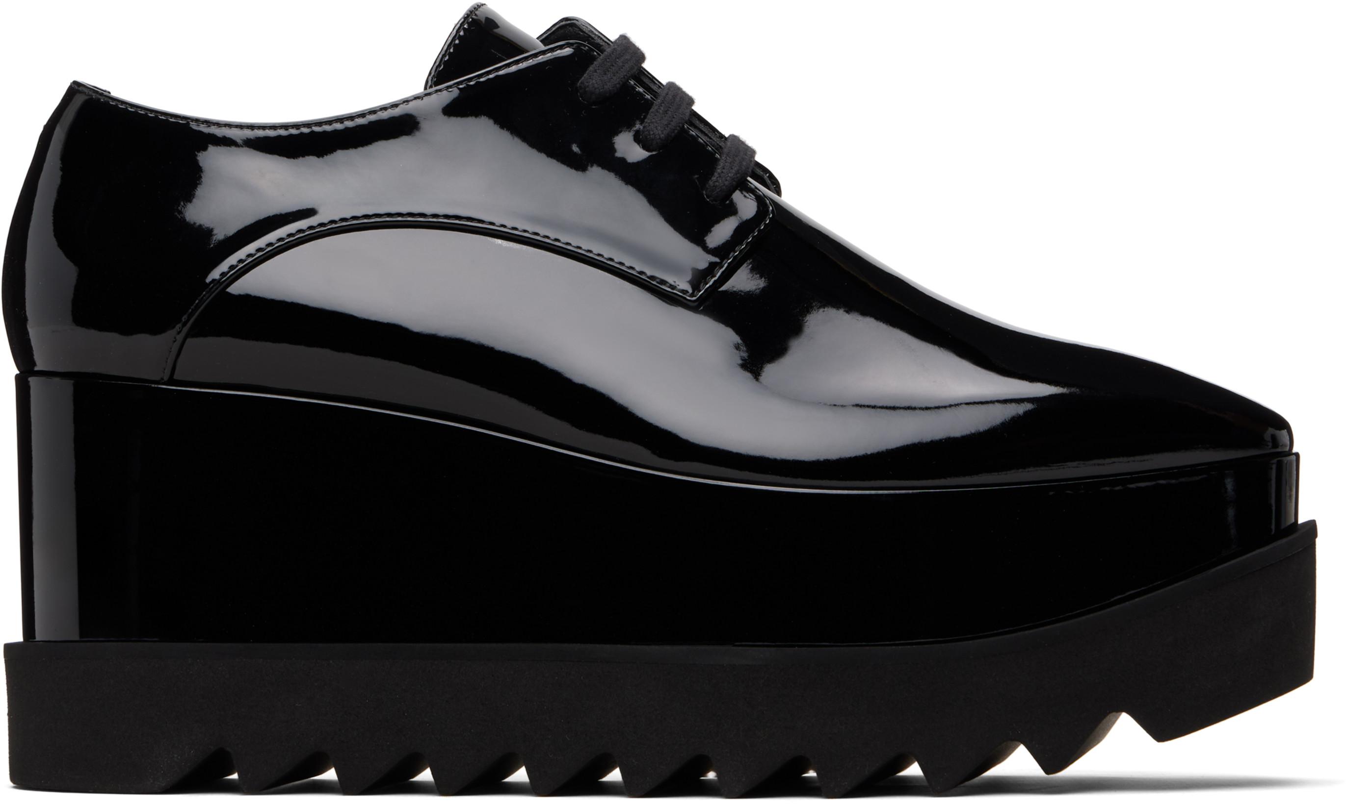 Black Limited Edition Elyse Monochrome Platform Derbys by STELLA MCCARTNEY