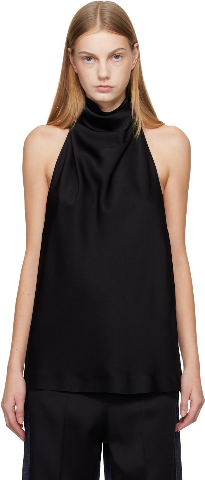 Black Satin Halterneck Top by STELLA MCCARTNEY