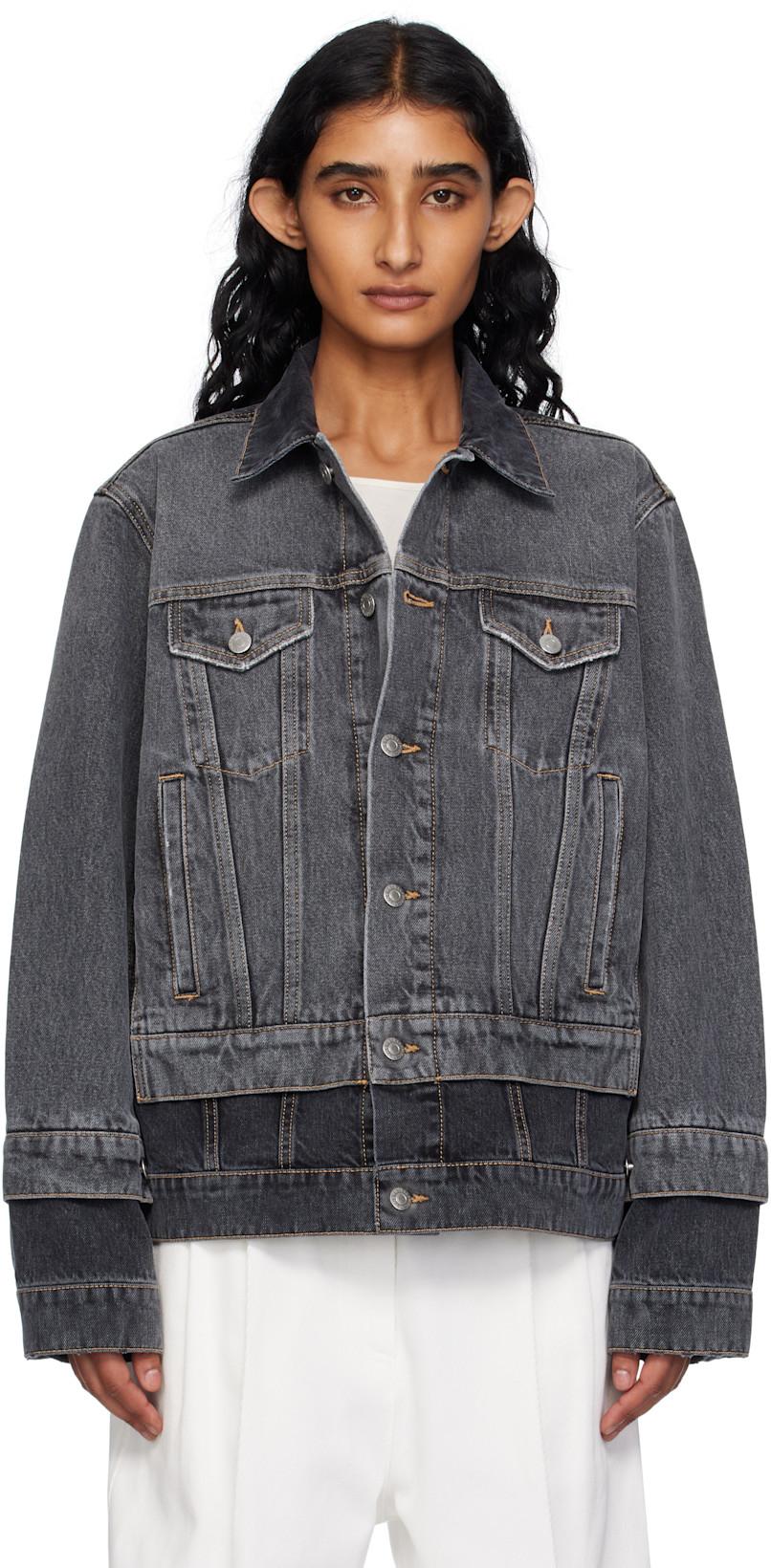 Black Tonal Panelled Denim Jacket by STELLA MCCARTNEY