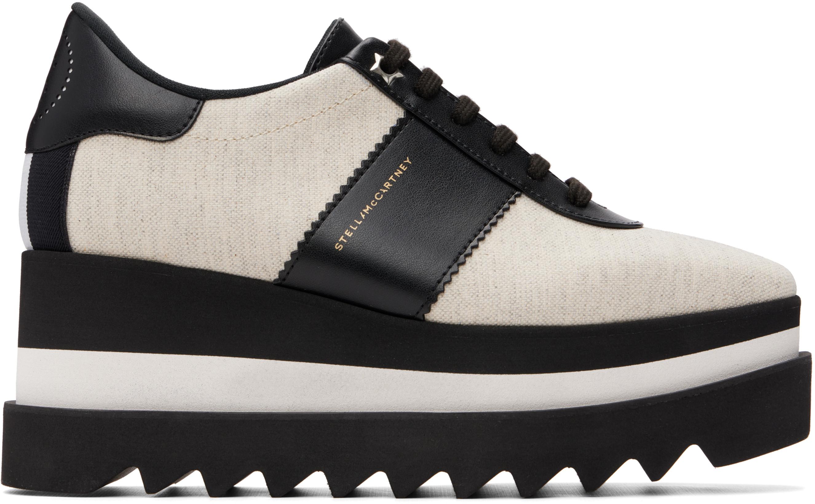 Black & Off-White Sneakelyse Canvas Derbys by STELLA MCCARTNEY