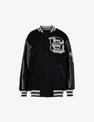 Brand-appliqué boxy-fit wool bomber jacket by STELLA MCCARTNEY