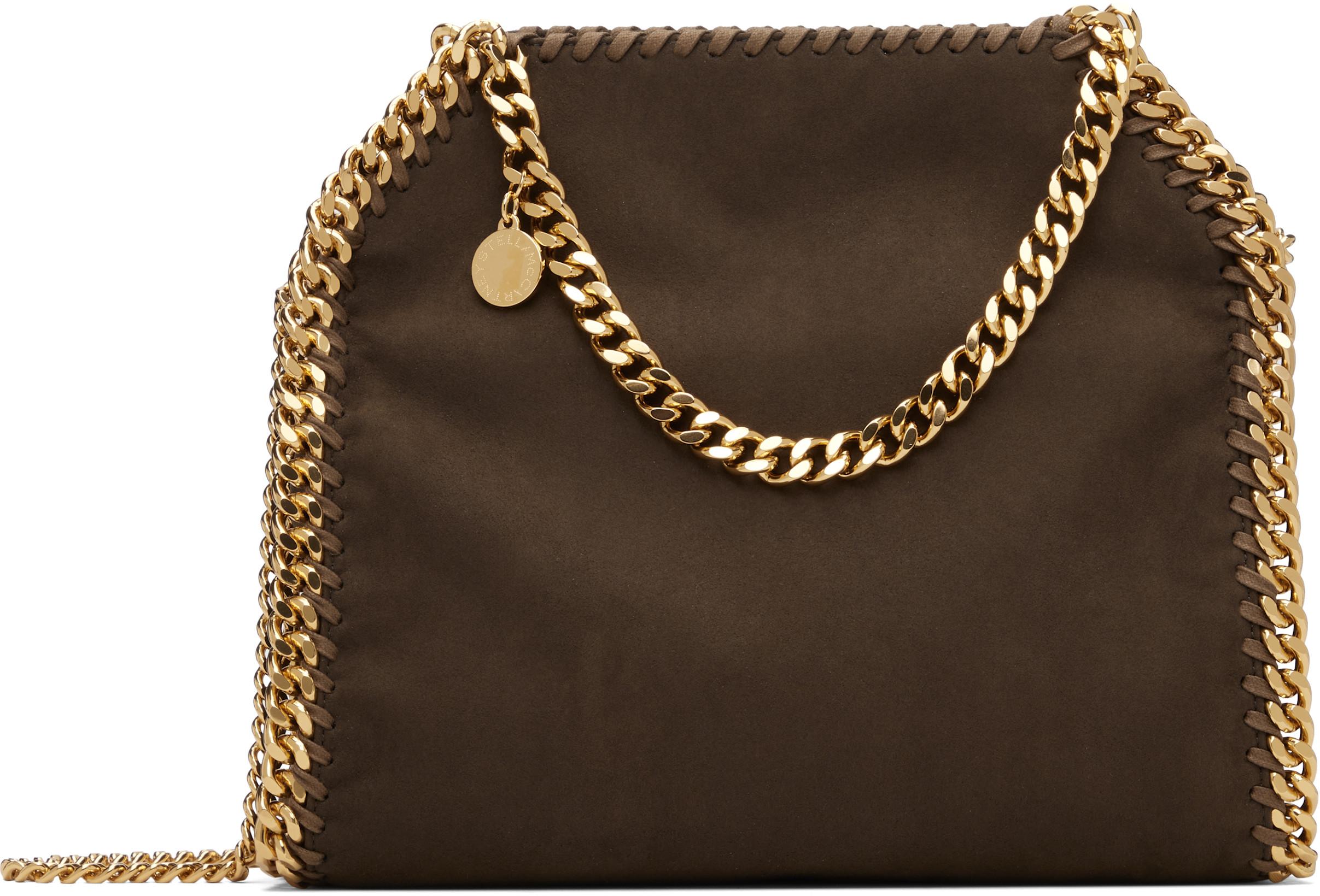Brown Falabella Mini Suede Bag by STELLA MCCARTNEY