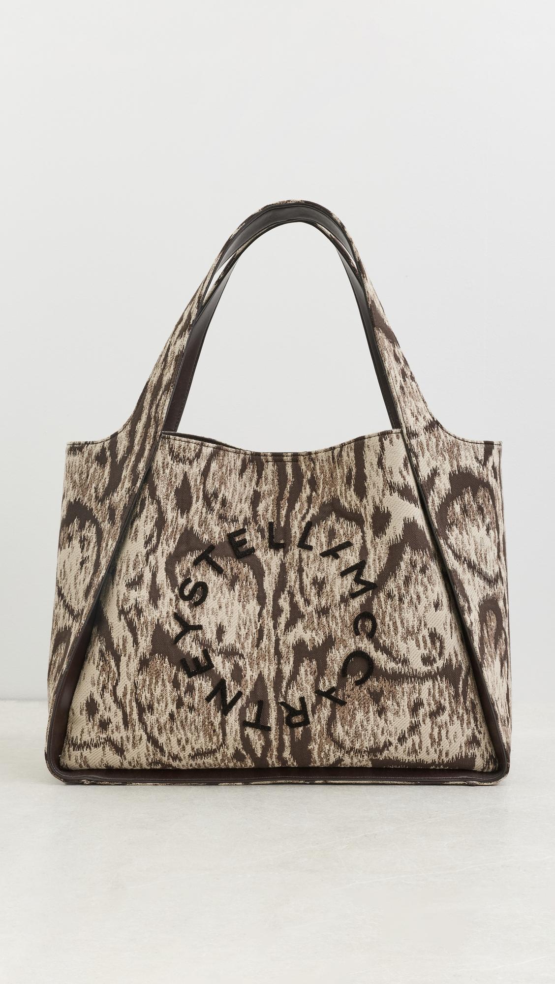 Clouded Leopard Jacquard with Embroidered Logo Tote Bag by STELLA MCCARTNEY