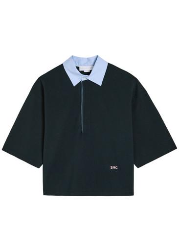 Contrasting-collar piqué cotton polo shirt by STELLA MCCARTNEY