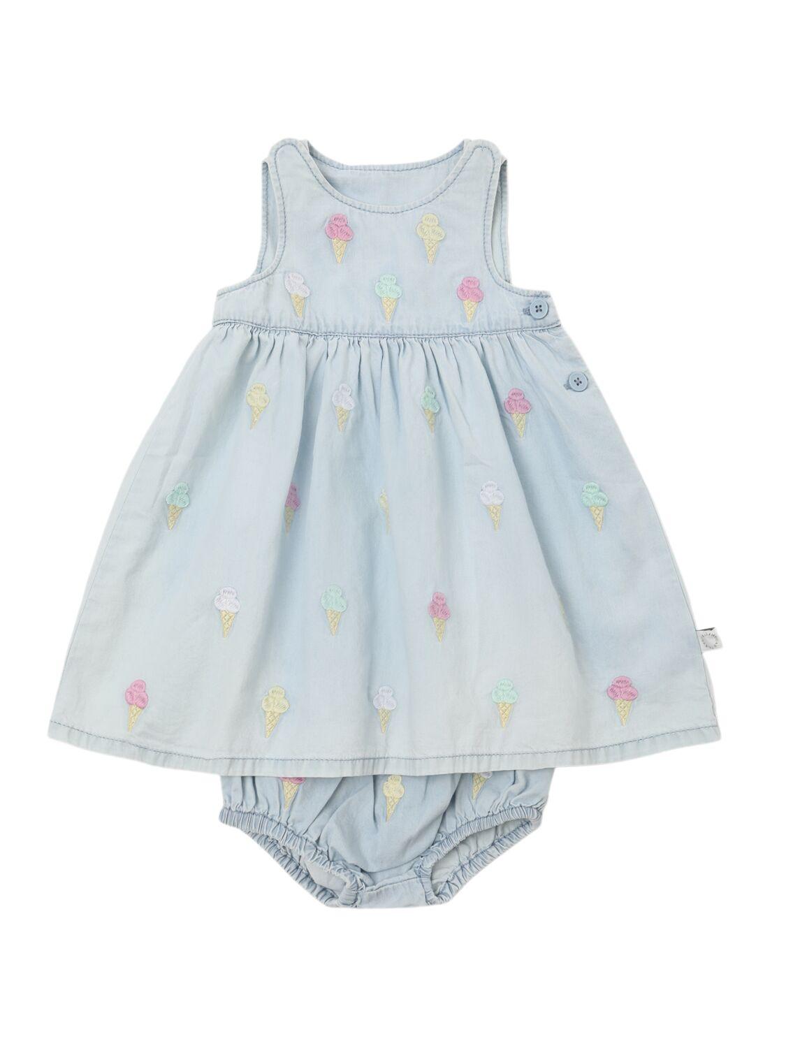 Cotton Chambray Dress & Diaper Cover by STELLA MCCARTNEY