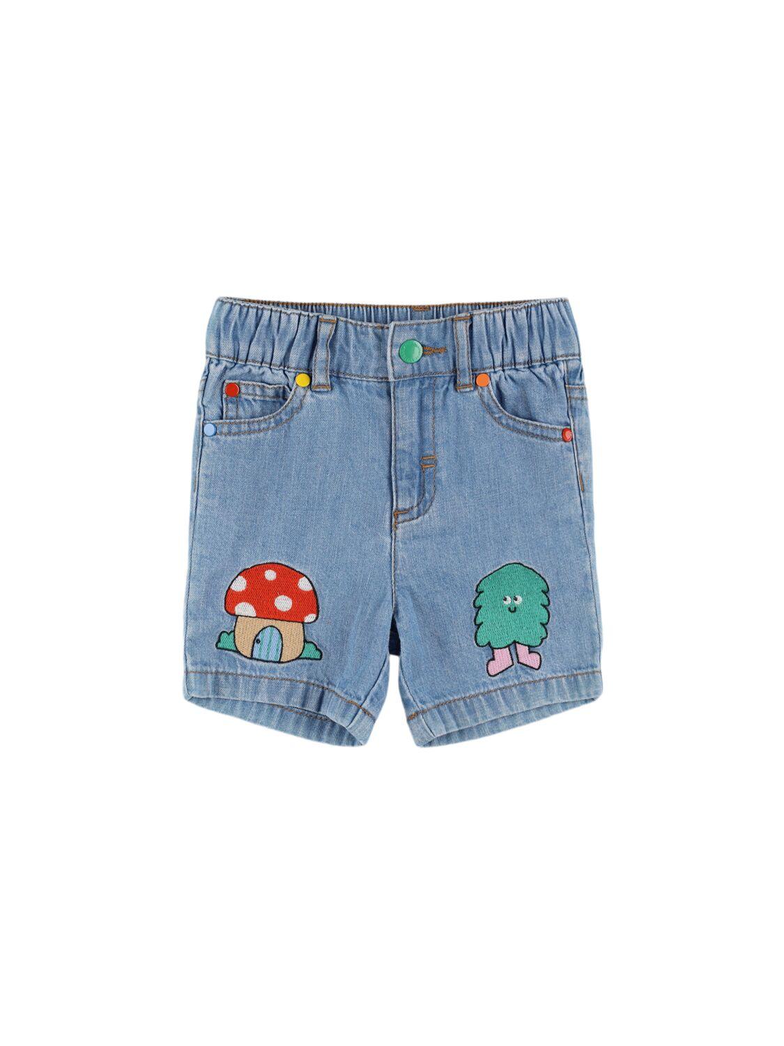 Cotton Denim Shorts W/ Patches by STELLA MCCARTNEY