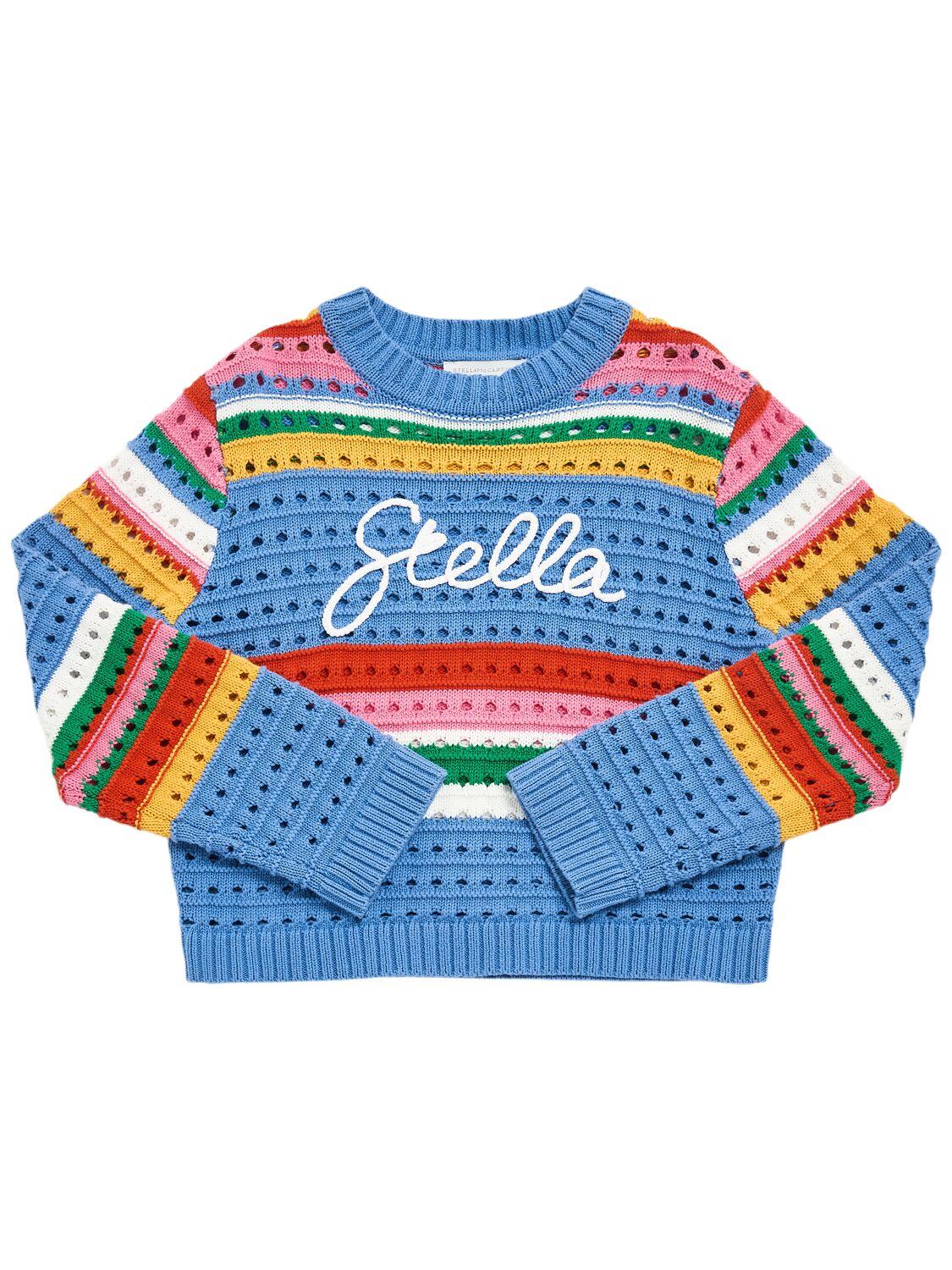 Cotton Knit Sweater W/logo by STELLA MCCARTNEY