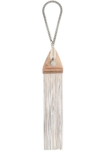 Crystal-embellished fringed satin pouch by STELLA MCCARTNEY