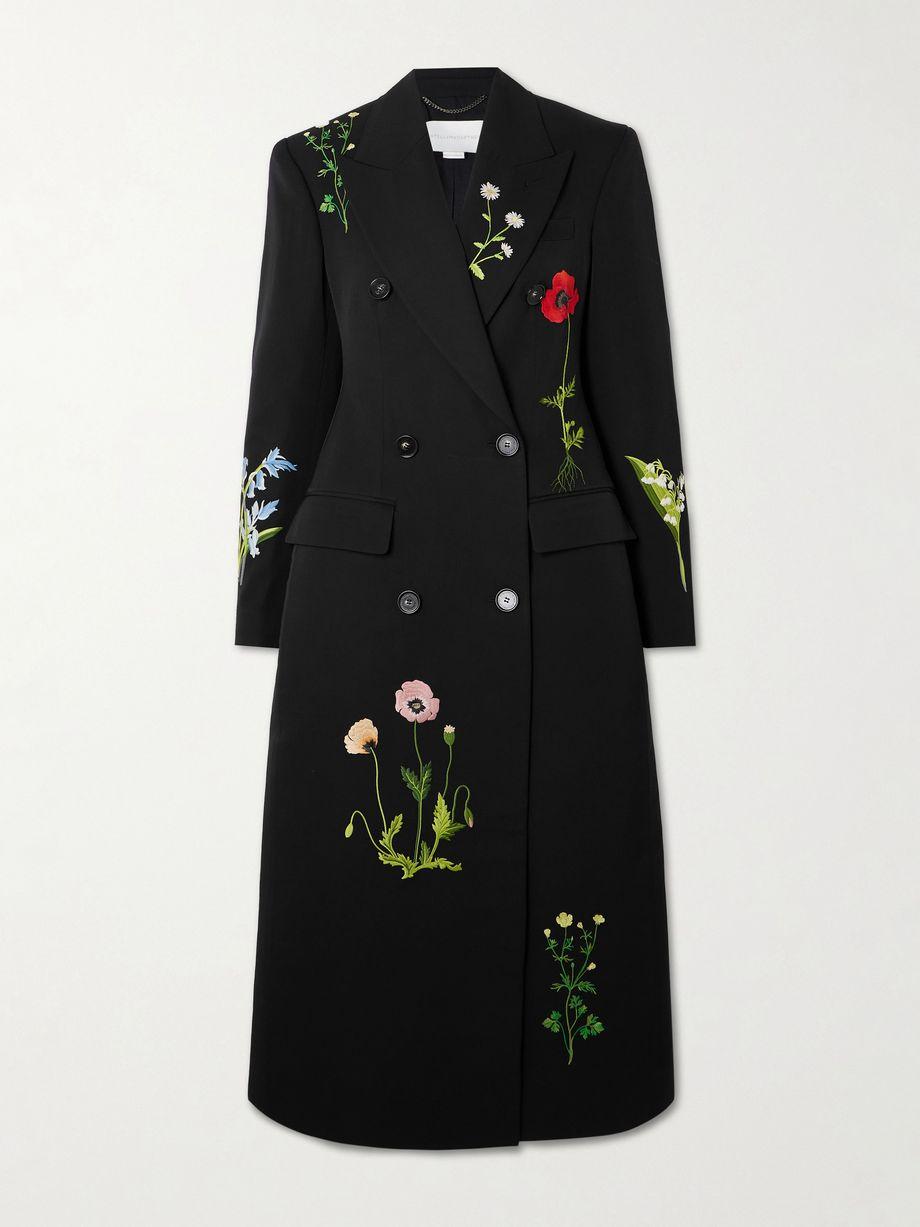 Double-breasted embroidered wool-twill coat by STELLA MCCARTNEY