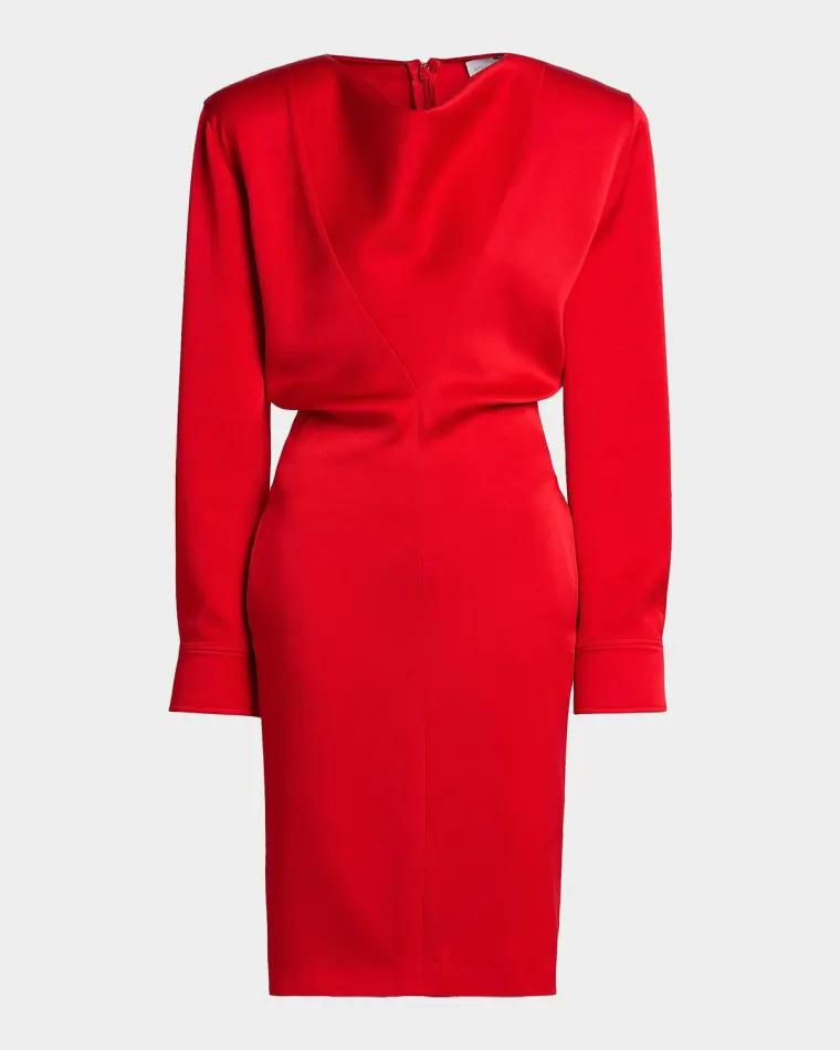 Draped Long-Sleeve Midi Dress by STELLA MCCARTNEY