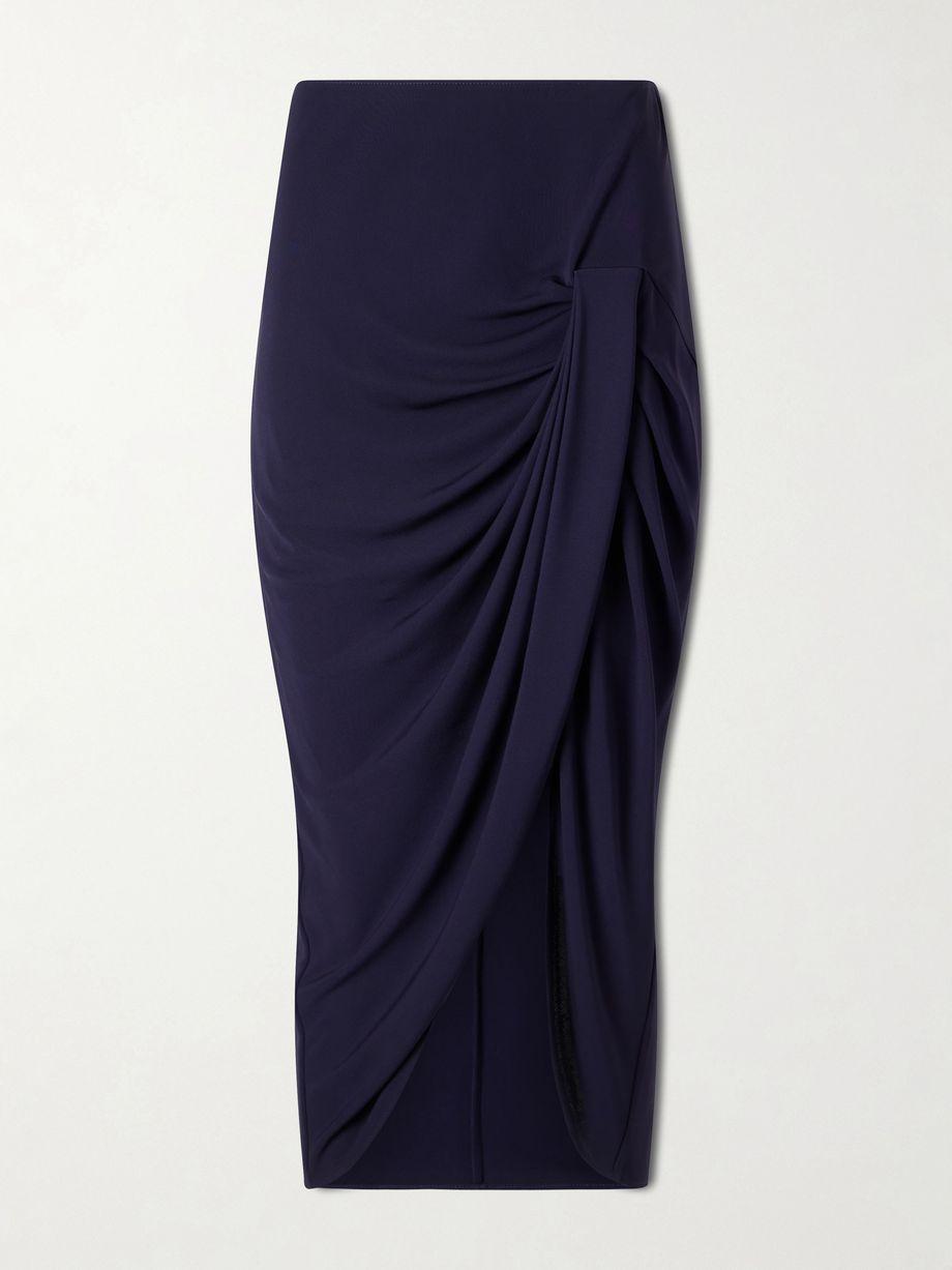 Draped stretch-jersey midi skirt by STELLA MCCARTNEY