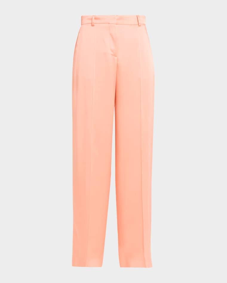Dropped-Waist Satin Straight-Leg Trousers by STELLA MCCARTNEY
