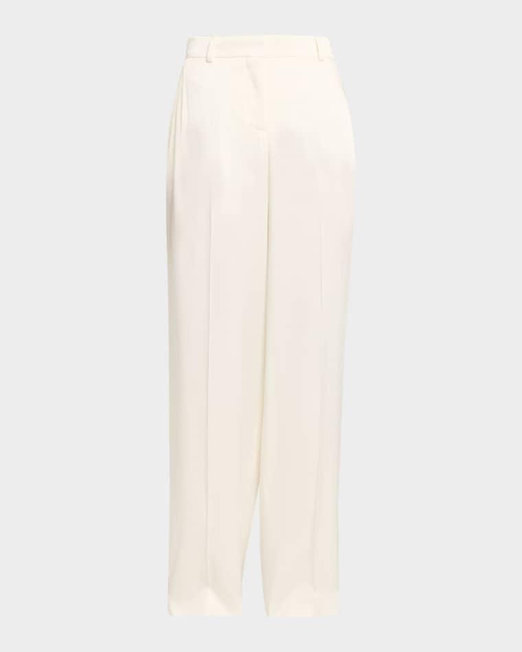Dropped-Waist Satin Straight-Leg Trousers by STELLA MCCARTNEY
