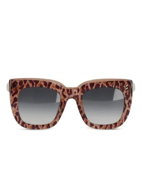 leopard-print square-frame sunglasses by STELLA MCCARTNEY EYEWEAR