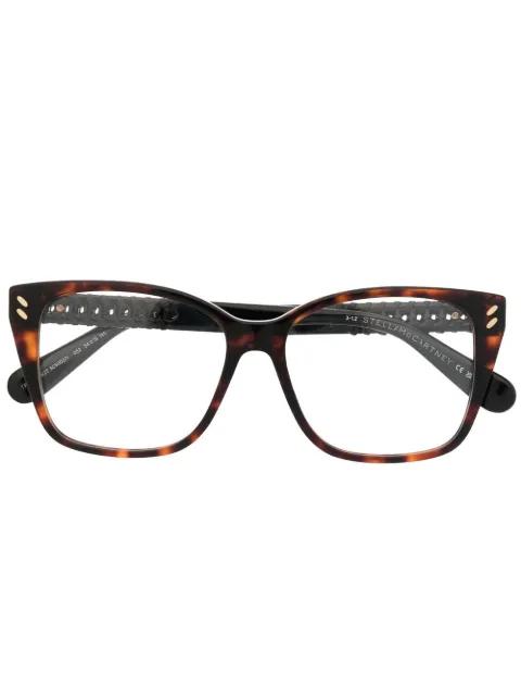 woven-arm square-frame glasses by STELLA MCCARTNEY EYEWEAR
