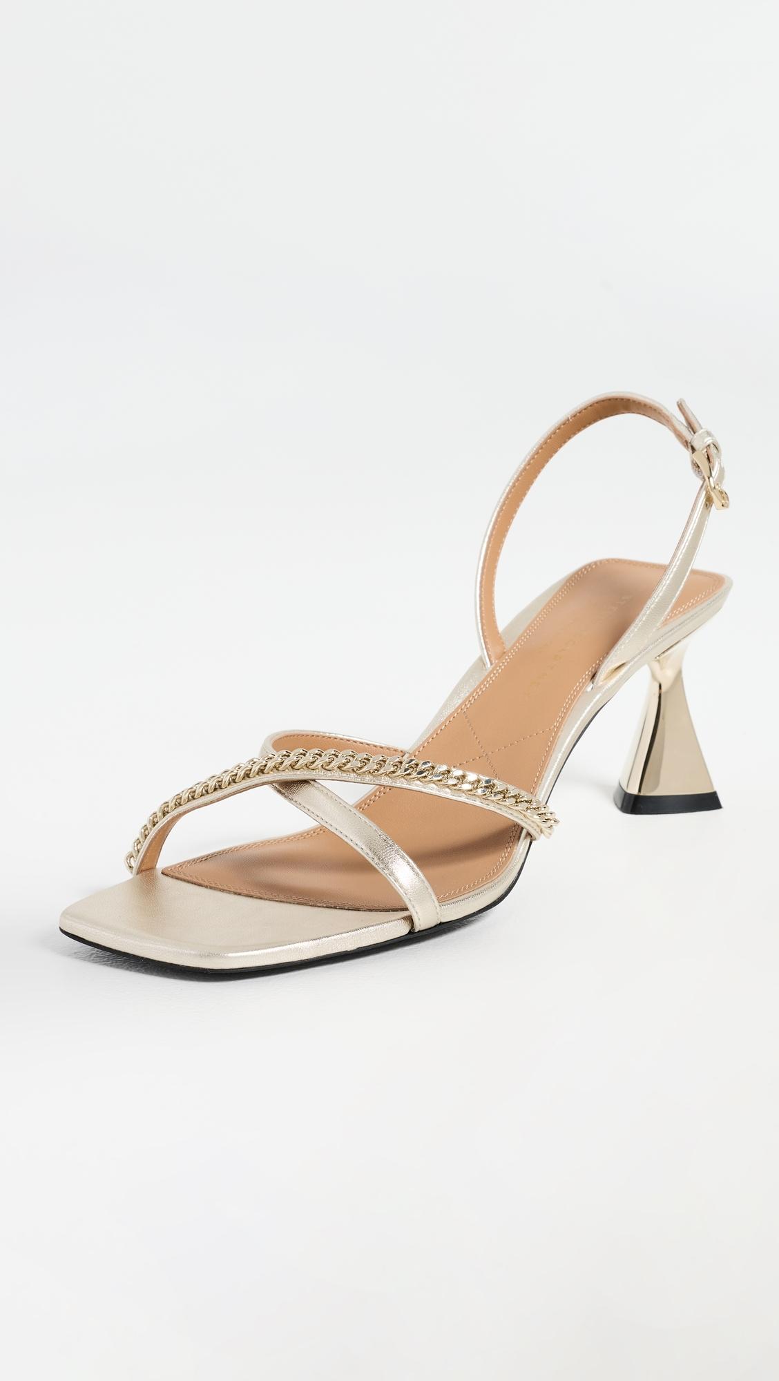 Elsa Metallic Heeled Chain Sandals 65mm by STELLA MCCARTNEY