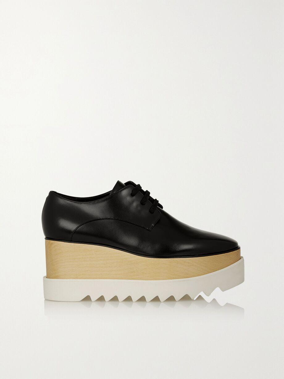 Elyse faux glossed-leather platform brogues by STELLA MCCARTNEY