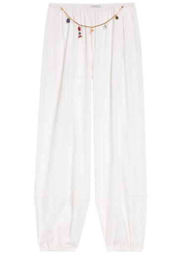 Embellished-chain balloon-leg cotton trousers by STELLA MCCARTNEY