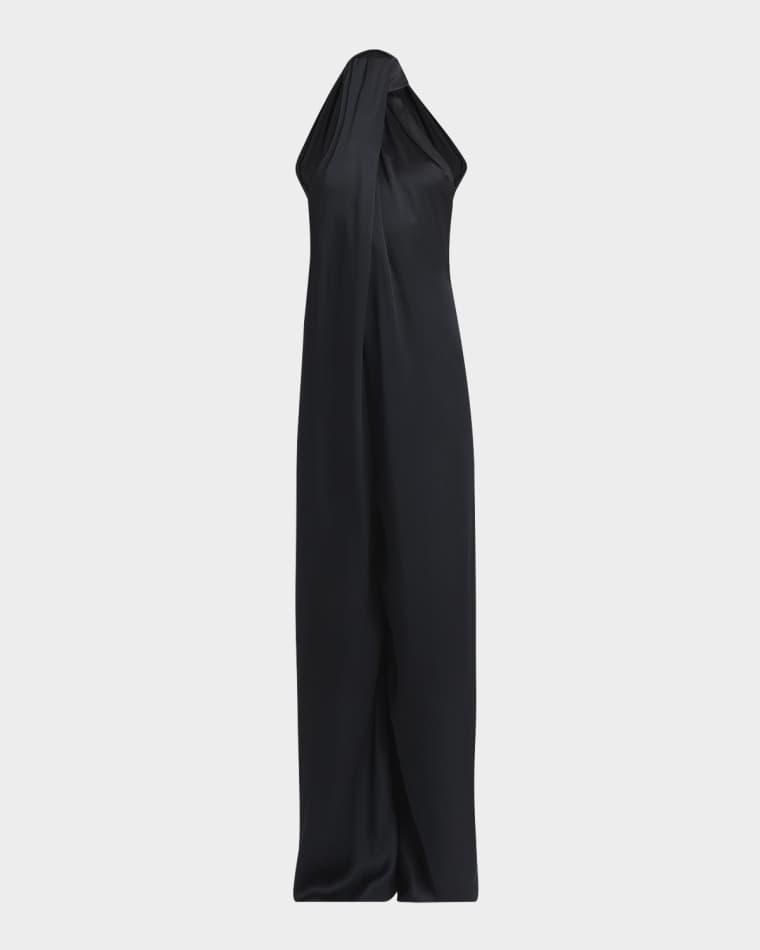 Envers Draped Satin Halterneck Jumpsuit by STELLA MCCARTNEY