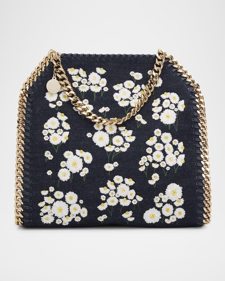 Falabella Floral-Embroidered Denim Shoulder Bag by STELLA MCCARTNEY