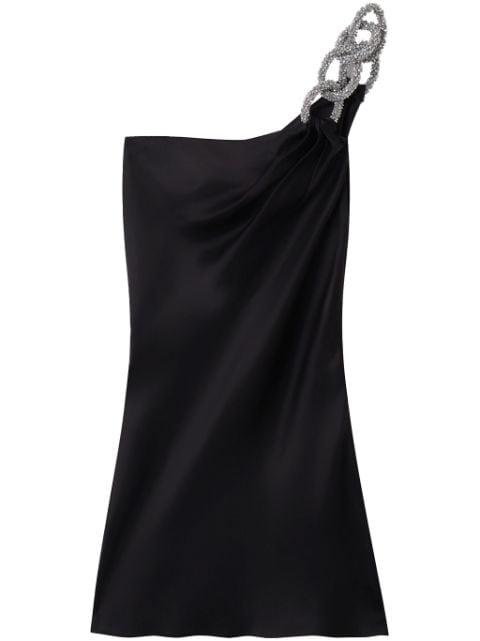 Falabella-chain one-shoulder minidress by STELLA MCCARTNEY