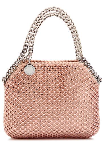 Falabella mini crystal-embellished satin top handle bag by STELLA MCCARTNEY