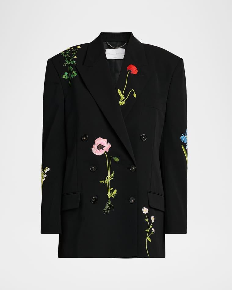 Floral Embroidered Double-Breasted Boyfriend Blazer by STELLA MCCARTNEY