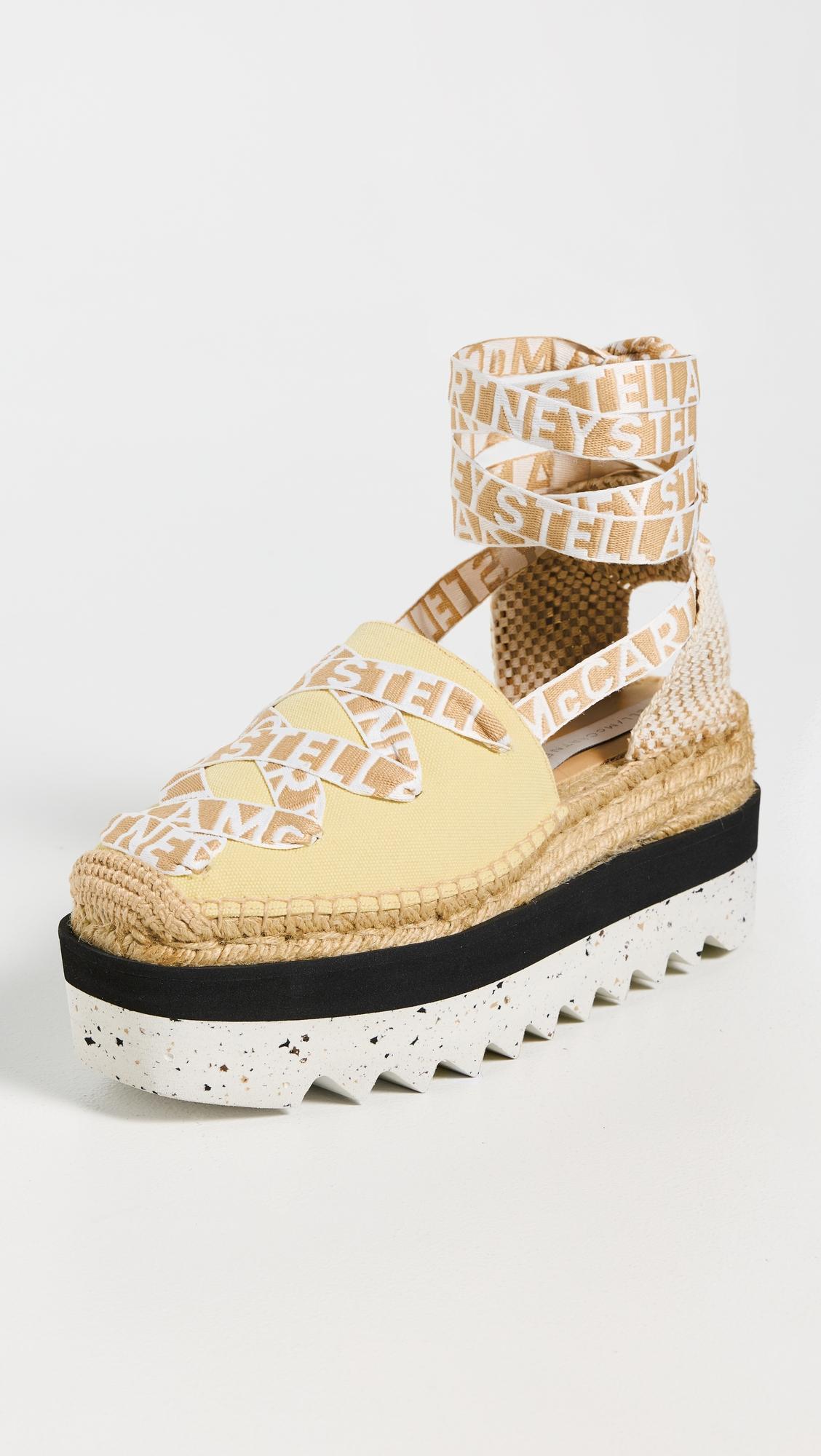 Gaia Organic Canvas with Logo Ribbon Espadrilles by STELLA MCCARTNEY
